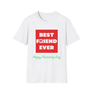 Best Friend Ever T-Shirt – Friendship Day Gift for BFF, Girls, Boys, Men, Women – Cute Red Typography Bestie Matching Tee