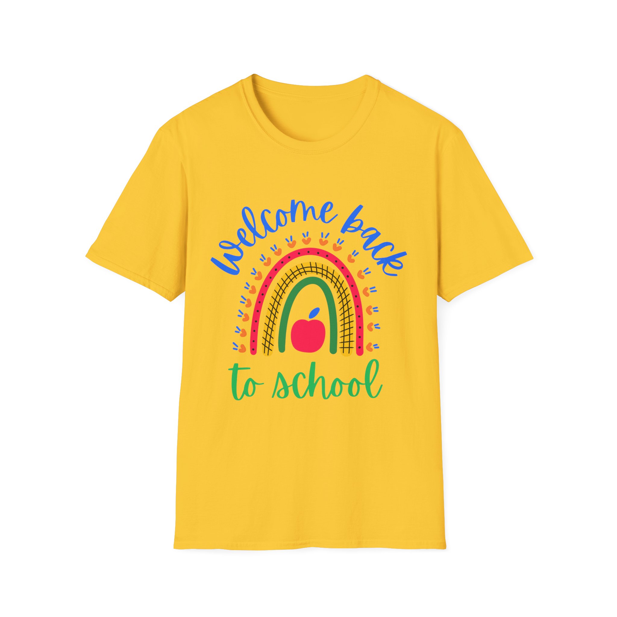Welcome Back to School Tee – Cute Rainbow Apple Shirt – Primary Colors Graphic Tee for Students, First Day of School Outfit - Image 13